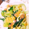 にーにやー's cooksnap of when they made 簡単☆チンゲン菜、ベーコン、卵の炒め物.