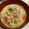 まーちゃんとみーくん's cooksnap of when they made ウインナーと白菜の豆乳チーズスープ.