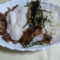 cyobindish's cooksnap of when they made 甘辛牛肉のとろろ丼.