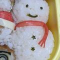 Natsu♡Ayu's cooksnap of when they made クリスマス キャラ弁♡雪だるまサンタさん.