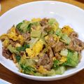 くまちーこ's cooksnap of when they made 卵と豚肉の炒り付け レタスver.