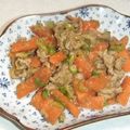 きらり流れ星's cooksnap of when they made 豚肉と人参のごま味噌きんぴら.