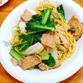 反省堂書店（のぐち）'s cooksnap of when they made 豚のしょうが焼きリメイク☆簡単パスタ♪.