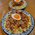 naopon☆'s cooksnap of when they made 安いお肉でよくばり牛豚焼き肉丼♪.