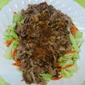 とみぃ11's cooksnap of when they made 牛肉もやし炒め～ステーキソースがけ～.