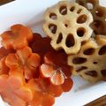 あずまち's cooksnap of when they made 花蓮根、梅人参、亀甲里芋の煮しめ☆.