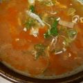 yasuna313's cooksnap of when they made 豆板醤で。牛肉のユッケジャンクッパ風！.