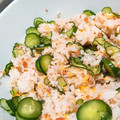 はまやん0930's cooksnap of when they made お手軽！鮭ときゅうりの混ぜ寿司.