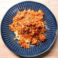 yukabm's cooksnap of when they made 低脂質 鶏ひき肉で作る簡単ボロネーゼ.