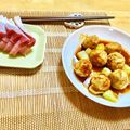 komutatata's cooksnap of when they made 鶏団子とネギの焼肉のたれ炒め♥.