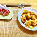 komutatata's cooksnap of when they made 鶏団子とネギの焼肉のたれ炒め♥.