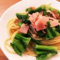 ☆ねこぴよ☆'s cooksnap of when they made 菜の花とアンチョビベーコンのパスタ.