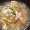 わたるんママ's cooksnap of when they made 春キャベツと卵のふわふわ春色スープ♪.