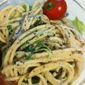 りんでありんす's cooksnap of when they made 貝割れときのこ☆ごまごまワサマヨパスタ.