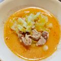 moeoke's cooksnap of when they made 腹ぺこ男子パクパク！豆乳坦々スープ☆.