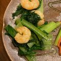 〈＊HATO＊〉's cooksnap of when they made 小松菜と海老のガーリックバター炒め.