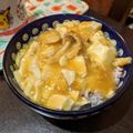 A子／平日のおやつ's cooksnap of when they made 絹豆腐の卵あんかけ丼.