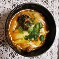 SUNMOONMOM's cooksnap of when they made 鯖缶とネギの食べるスープ☆キムチ味.