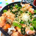 ユーロン's cooksnap of when they made 鮭と野沢菜の混ぜご飯.