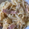 ささぱんまん's cooksnap of when they made レンジで簡単☆カルボナーラ風うどん.