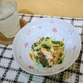 れんみん94's cooksnap of when they made 日本酒ビールに合うササミと搾菜のあえもの.