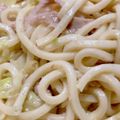 まな板のおと's cooksnap of when they made ニンニク香る豚キャベツの塩焼きうどん.
