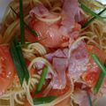 ごんべい君's cooksnap of when they made トマトとベーコンの白だしパスタ.