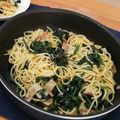マツハラ's cooksnap of when they made ほうれん草とエリンギベーコンパスタ.