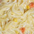 カメリア22's cooksnap of when they made シチューの残りでカルボナーラうどん.