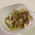 papikun's cooksnap of when they made ハムとキャベツの卵炒め.