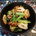 ☆hikonyan☆'s cooksnap of when they made 小松菜と納豆ちくわの梅和え♪.