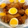 ママぽちゃ's cooksnap of when they made 鶏手羽元とゆで卵の煮もの.