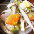 ∞らら∞'s cooksnap of when they made 豆苗とごぼう、れんこんのぽかぽかスープ.