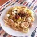 Eire's cooksnap of when they made ポン酢で梅ささみパスタ.