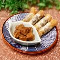なつき☆ミ's cooksnap of when they made 簡単おつまみ♪チーズかまぼこのり巻き揚げ.