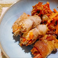 今日の勝家御膳's cooksnap of when they made 定番！にんじん×えのきの豚肉巻き.