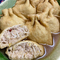 nanaha♡♡♡'s cooksnap of when they made 簡単☆もやしと豚肉で☆油揚げの巾着煮.