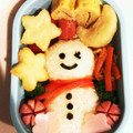 クックIX5Z20☆'s cooksnap of when they made 雪だるま キャラ弁 幼稚園 お弁当.
