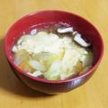 すうがん's cooksnap of when they made 炒めねぎのかきたま汁.