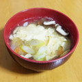 すうがん's cooksnap of when they made 炒めねぎのかきたま汁.