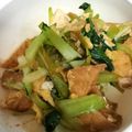 unauna72's cooksnap of when they made チンゲン菜の厚揚げ卵炒め.