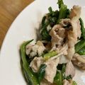 あきとあきちゃん's cooksnap of when they made 豚バラと春菊のガーリックマヨ炒め.