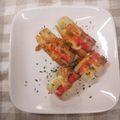 4児男子母さんの台所's cooksnap of when they made お弁当に♡カニカマ竹輪のマヨチー焼き.