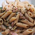 くらりすママ's cooksnap of when they made ベーコンとバジルペーストの全粒粉パスタ.