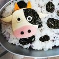けい♥️'s cooksnap of when they made 型抜きで簡単！キャラ弁☆牛さん弁当♪.