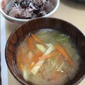 リラシャン's cooksnap of when they made 甘くて旨い！さつま芋とキャベツの味噌汁.
