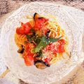☆AMR☆'s cooksnap of when they made 茄子とトマトの和風ペペロンチーノパスタ.