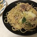 yunatan1211's cooksnap of when they made 鯖缶とキャベツのペペロンチーノ.