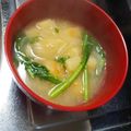 りよんじゃ's cooksnap of when they made お麩と春菊のみそ汁.