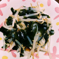 みちばたの花's cooksnap of when they made もやしとわかめの酢の物.